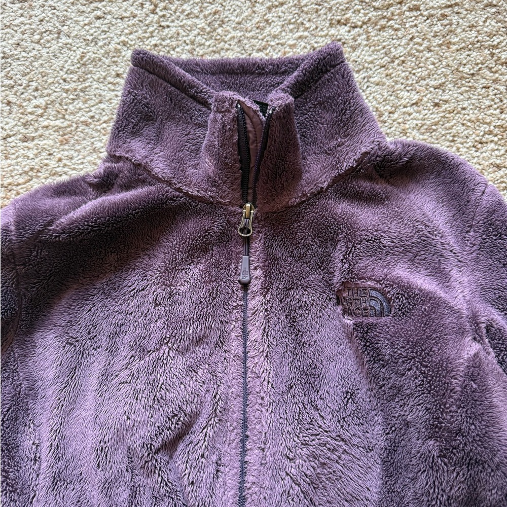 The North Face Plush Full-Zip Fleece Jacket in Mauve Purple